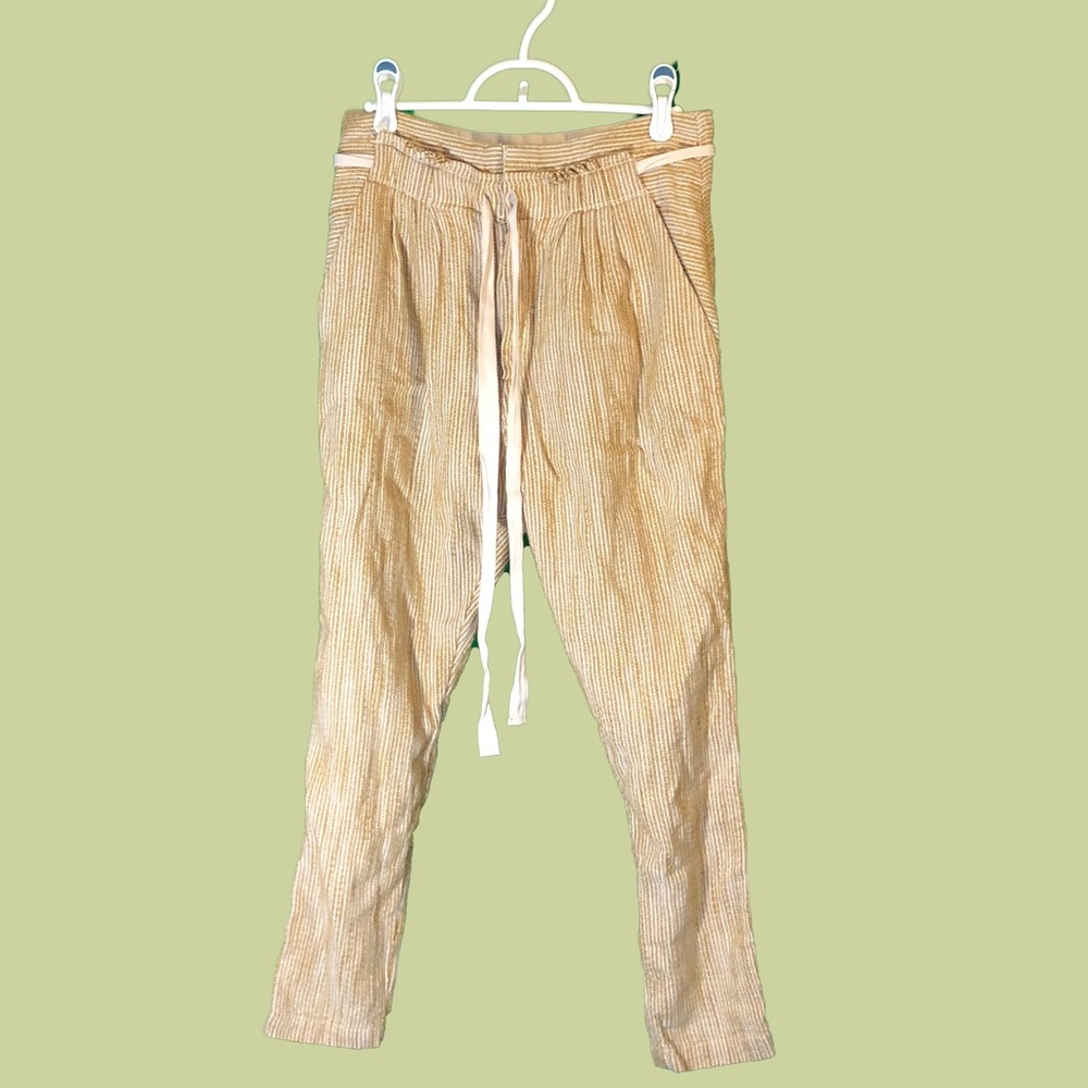 Free People yellow and white pants